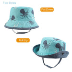XIAOHAWANG Baby Sun Hat Boys Girls Toddler Summer Bucket Outdoor Child Beach Caps UPF 50+ (Octopus-3, 46cm(3-6 Months))