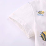 pureborn Baby Bodysuit - Short Sleeve Cotton Romper Summer One-piece Outfit for Infant Boys Girls 0-3 Months Bees