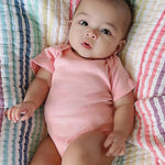 HonestBaby Multipack Short Sleeve Bodysuits One-Piece 100% Organic Cotton for Infant Baby Boys, Girls, Unisex, 3-Pack Ombre Pink Rose, Newborn
