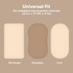 2-Pack Baby Bassinet Sheets Girl, Boy - 33x17 Viscose Derived from Bamboo Bedside Mattress Fitted Bassinet Sheets, Compatible with Halo Bassinest Swivel Sleeper, Baby Delight, Graco (Pecan)