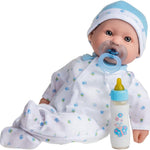 JC Toys, La Baby 16-inch Blue Washable Soft Body Boy Baby Doll with Accessories - For Children 12 Months and older, Designed by Berenguer