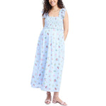 Motherhood Maternity Sleeveless Ruffle Shoulder Smocked Maxi Pregnancy Dress, Skyway Ditsy Floral, Medium