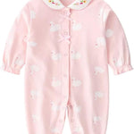 Baby One Piece Romper Soft Cotton Sleepwear Footed Jumpsuit for 0-12 Month Infant