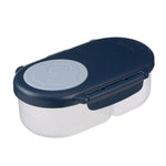 b.box Snack Box - Leakproof Mini Bento Box for Kids & Toddlers, 2 Compartment Snack Containers for Kids, Lunch Containers, Dishwasher Safe, BPA Free, PFAS Free, Ages 4m+, 1 3/4 Cup - Midnight