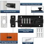 Combination Locking Bolt 2 Pack,Thickened Solid Zinc Alloy Combination Barrel Bolt,Safety Slide Latch Lock with Password Setting,for Shed,Garages,Fences,Iron Gate.(Black 4.8 inch)