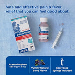 Mommy's Bliss Infants' Pain and Fever Reducer, Baby Acetaminophen, Dye Free, Delicious Mixed Berry Flavor, Ages 2+, 2 Fluid Ounces