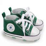 KKIIDDSS Unisex Baby Girls Boys Canvas High-top Shoes, Newborn Infant Anti-Slip Soft Sole Frist Walking Sneakers (A03/Green,0-6 Months