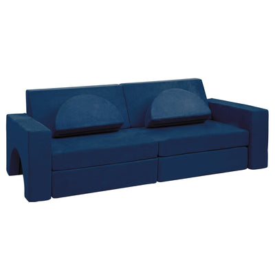 Betterhood Modular Kids Play Couch, 10PCS Child Sectional Sofa Imaginative Furniture Play Set for Creative Kids, Toddler to Teen Bedroom Furniture, Girls and Boys Playroom Convertible Sofa, Blue