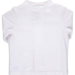 RuffleButts UPF50+ Sun Protective Unisex Long Sleeve Full Zip Rash Guard - White, 3-6m