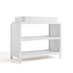 Storkcraft Santos Changing Table (White) – GREENGUARD Gold Certified Baby Changing Table, Solid Wood Construction, Removable Topper Fits Standard-Size Changing Pad