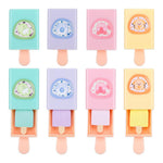 KOOBOOK 4Pcs Kawaii Pencil Eraser Fun Magic Box Eraser for Artists Ice Cream Rubber Erasers Bulk Cute Office Supplies