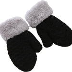 INOGIH Kids Toddlers Winter-Warm-Knit-Mittens 2-6TSoft-Elastic Thick-Lined Gloves for Cold Weather