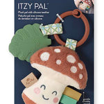 Itzy Ritzy Infant Toy & Teether - Itzy Pal Baby Teething Toy Includes Lovey, Crinkle Sound, Textured Ribbons & Silicone Teether Toy for Newborn (Mushroom)