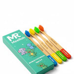 MeeRoh Kids Bamboo Toothbrush 4 Pack – Ultra Soft Bristles for Toddlers & Children Ages 3–8 – Kids Toothbrush Eco-Friendly Bamboo Handle – Multi-Color