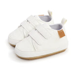 BABSMULY Baby Boys Girls Shoes Non-Slip Rubber Sole High-Top PU Leather Sneakers Infant First Walking Shoes Toddler Crib Newborn Loafers Flats.(White, 6-12 Months)
