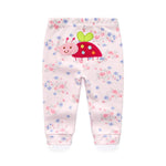 Unisex Newborn Baby Cotton 3-Pack Pants Embroidery Pringting Casual Leggings for Boys and Girls