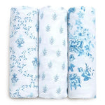 Delta Children Fitted Crib Sheets for Girls and Boys - 100% Organic Cotton Crib Sheet for Standard Crib and Toddler Mattresses - 28x52 Inch - GOTS Certified (Pack of 3), Blue Botanicals