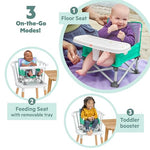 Bright Starts Disney Princess Ariel Pop 'N Sit Portable Booster, Indoor/Outdoor Use, Floor Seat with Feeding Tray, 6 Mos - 3 Yrs