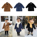 MoZiKQin Toddler Baby Boys Girls Wool Coat Winter Warm Double Breasted Trench Coat Kids Jacket Outwear Clothes (Khaki,3-4T)
