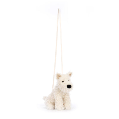 Jellycat Munro Scottie Dog Plush Bag, 9 inches - Crossbody and Shoulder Purse - Fun and Unique Handbag