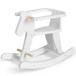 labebe - Wooden Rocking Horse, Baby Wooden Ride On Toys for 12M+, White Rocker Toy with Removable Fence, Toddler Riding Toy Indoor/Outdoor, Nursery Birthday Gift