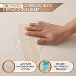 Waterproof Organic Mattress Protector King - Organic Cotton Breathable Mattress Pad Cover - 200 GSM Comfort - Deep Pocket - Fitted Comfort