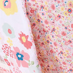 Sammy & Lou Floral Sprinkles 4-Piece Baby Nursery Crib Bedding Set for Girls, Includes Quilt, Fitted Crib Sheet, Crib Skirt, and Plush Toy