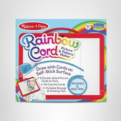 Melissa & Doug Rainbow Cord Picture and Pattern Maker Draw with Cords Activity – 39 Cords, 6 Double-Sided Cards to Trace Kids Arts & Crafts
