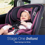 Chicco Fit4 4-in-1 Convertible Car Seat, Rear-Facing Seat for Infants 4-40 lbs., Forward-Facing Car Seat 25-65 lbs., Booster 40-100 lbs. | Element/Black