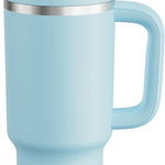 40 oz Tumbler with Handle and Straw: Stainless Steel Insulated Tumbler Keeps Cold for 24 Hours, Leakproof Travel Cup Fits in Cup Holder and BPA-Free, Cotton Candy