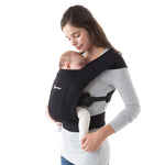 Ergobaby Embrace Newborn Baby Carrier for Infants 0-12 Months (7-25 lbs) - Ergonomic 2-Position Infant Carrier with Head and Neck Support, Hip-Healthy Positioning - Pure Black