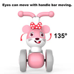 YGJT Baby Balance Bike for 1 + Year Old Boy and Girl, Indoor Outdoor Non-Pedal Baby Walker Toys for 10-36 Months Toddlers, Silent Wheels, 1st Birthday Gift, Kids First Bike Pink Mouse