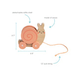 Pearhead Montessori Snail Pull Toy, Pull Along Wooden Toy, Early Development Push and Pull String Toy, Motor Skill Toy for Toddlers Ages 1+ Year