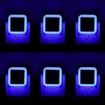 6 Pack Blue LED Night Light Plug in, Dusk to Dawn Sensor Automatic On and Off, Energy Efficient, Soft Glow Kids, Nursery, Bedroom, Bathroom, Hallway, Stairs, Kitchen