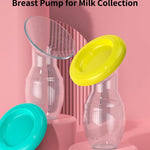 Manual Breast Pump, Food-Grade & BPA Free Silicone Pump with Dust-Cover Lid, Breast Milk Collection, One-Size-Fits-All, High-Temperature Resistant, No-Leak Design (3oz/90ml)