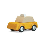 PlanToys® Yellow Taxicab Wooden Montessori Vehicle Toy | Early Movement, Imagination and Practical Life Exploration | Eco Friendly Taxi for Indoor and Outdoor Play