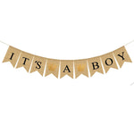 It's A BOY Banner Burlap Fabric, Baby Shower Party Decorations for Baby Boy Where the Wild Things Are Inspired Banner