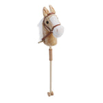 Nurnesy Horse Stick Toy Plush Soft Cartoon Hobby Horse Toy Head Stick with Wood Wheels and Thickened Handle for Kids Toddlers (Yellow)