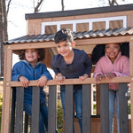 KidKraft Cliffbrook Wooden Outdoor Two-Story Playhouse with Slide