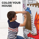 Bankers Box at Play Color in Castle Playhouse, Cardboard Playhouse and Life Size Craft Activity for Kids and Families