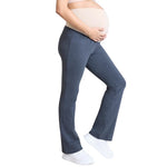 Motherhood Maternity Women's Essential Full Length Secret Fit Over The Belly Flare Pregnancy Yoga Pants, Heather Grey, Medium