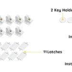 Vmaisi ChildProof Magnetic Cabinet Locks (11 Locks and 2 Keys)