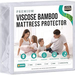 Utopia Bedding Premium Waterproof Mattress Protector Queen Size, Viscose Made from Bamboo Mattress Cover, Breathable, Fitted Style with Stretchable Pockets (White)