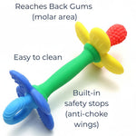 Everneer Silicone Teether Tube Stick for Babies – Textured Teething Toy with Grip Handle, Reaches Front Gums & Back Molars, BPA-Free, Easy to Hold