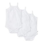 Burt's Bees Baby Unisex Baby 3-Pack Camisole Bodysuits 100% Organic Cotton Infant Gender Neutral One Piece Outfit, NB - 24M