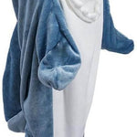 Shark Blanket Hoodie Onesie for Adult & Kid, Wearable Shark Sleeping Bag, Soft Cozy Onesie Costume