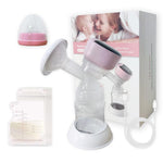 Breast pump set with accessories on a white background