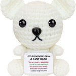 Emotional Support Crochet Polar Bear Plush Cute Positive Crochet Animals with Messages Small Handmade Cheer Up Gifts for Women Girls Sister Friends Birthday Stuffed You're Awesome Gift