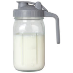 OneDream Breast Milk Pitcher 32oz Glass Pitcher with Lid, Formula Pitcher Leakproof Drip-Free Spout, Wide Mouth Mason Jar Pitcher for Easy Pouring, Dishwasher Safe Breastmilk Storage Pitcher