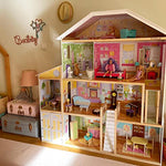 KidKraft Majestic Mansion Wooden Dollhouse with 34-Piece Accessories, Working Elevator and Garage, Gift for Ages 3+